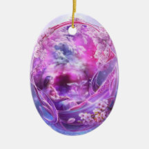 Purple Fairy with Cherry Blossom Girly Digital Art Christmas Tree Ornaments