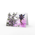 Purple Fairy with Hummingbirds Greeting Card
