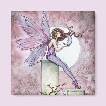 Purple Fairy with Moon Magnet
