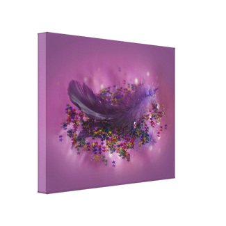 Purple Fairys Feather wrappedcanvas