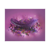 Purple Fairys Feather Gallery Wrap Canvas