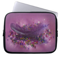 Purple Fairys Feather Laptop Computer Sleeves