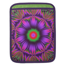 Purple fantasy flower iPad sleeve