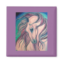 Purple Fantasy Horse Refrigerator Magnet