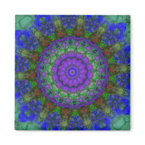 Purple Fantasy mandala kaleidoscope magnet