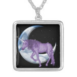 Purple Fantasy Unicorn (Moon) Personalized Necklace