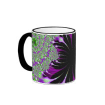Purple feathers fractal coffee mug by DonnaGrayson Purple feathers fractal coffee mug