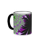 Purple feathers fractal coffee mug