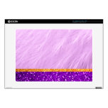 Purple Feathers Pink Girly Glitter Monogram Bride Skin For 15" Laptop