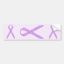 Purple Feet Awareness Ribbon Bumper Stickers