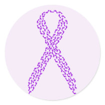Purple Feet Awareness Ribbon Sticker