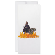 Purple Female Vampire Three head dog in Fire Custom Rack Cards
