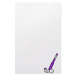 Purple Field Hockey Stick Customized Stationery