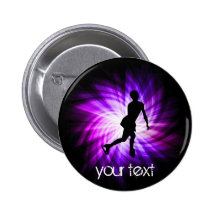 Purple Figure Skating Pinback Button