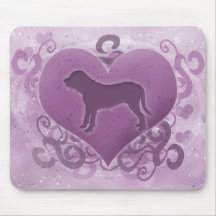 Purple Fila Brasileiro Valentine Mousepads