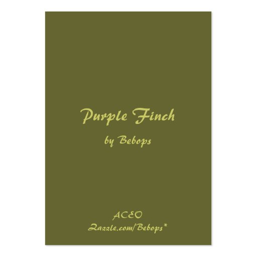 Purple Finch ATC Business Card Template (back side)