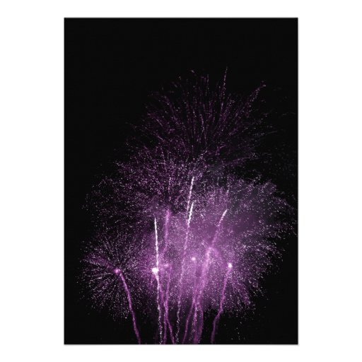 Purple Fireworks Retirement Party Invitation
