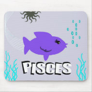 Purple Fish Pisces Mousepad mousepad