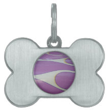 Purple Flames Pet Tags