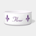 Purple Fleur-de-lys French Francophone Pet Dish Dog Bowl