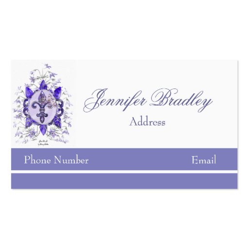 Purple Fleur di li Business Card (front side)