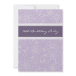 Purple Floral 80th Birthday Party Invitations