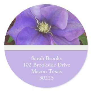 Purple Floral Address Labels sticker