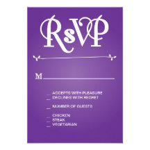 Purple Floral Ampersand RSVP Personalized Invites