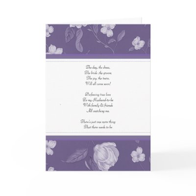 Purple Floral  Be my bridemaid card