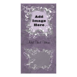 Purple Floral Custom Photo Cards