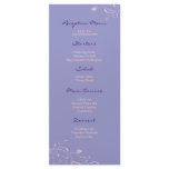 Purple Floral Decal Reception Menu Rack Cards