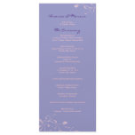 Purple Floral Decal Wedding Program Personalized Rack Card