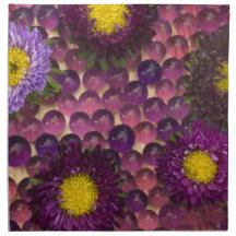 purple floral decoration cloth napkin