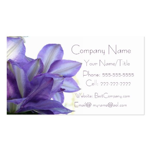 Purple Floral-Elegant Business Cards
