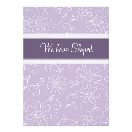 Purple Floral Elopement Announcement Cards