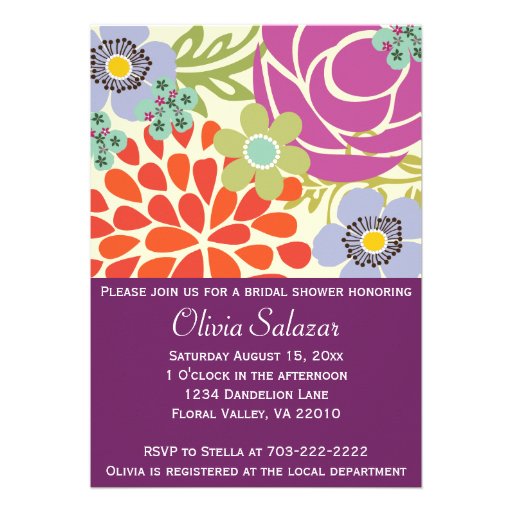 Purple Floral Garden Invitation