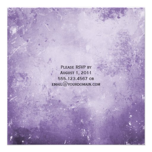 Purple Floral Grunge Post Wedding Celebration Announcement