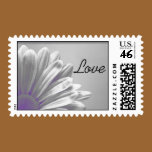 Purple Floral Highlights Love Postage Stamp stamps
