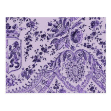 Purple Floral Lace Postcards