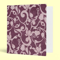 Purple Floral Leafy Swirls Binder binders