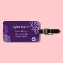Purple Floral Luggage Tag luggage tags