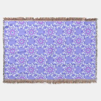 Purple Floral Mandalas Throw Blanket