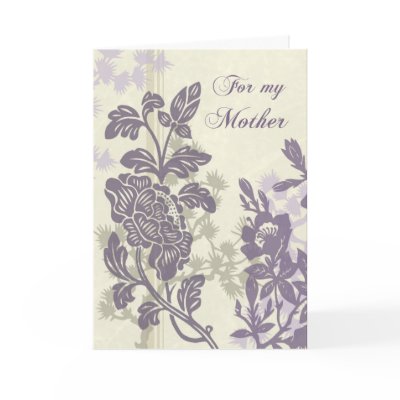 Purple Floral Mom  Wedding Day Thank You Card
