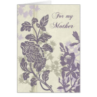 Purple Floral Mom  Wedding Day Thank You Card