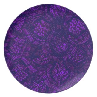 Purple Floral Patio Plate