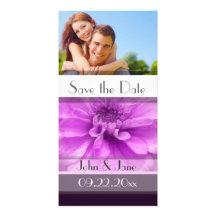 Purple Floral  /photo  "Save the Date" Customized Photo Card