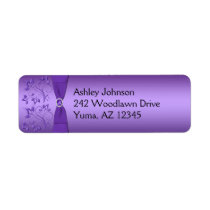 Purple Floral Return Address Label