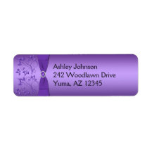 Purple Floral Return Address Label