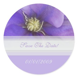 Purple Floral Save The Date Sticker sticker