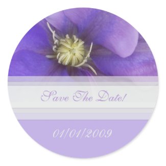 Purple Floral Save The Date Sticker sticker